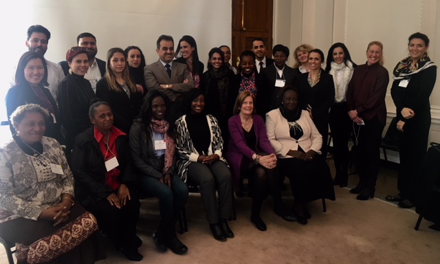 Ms. Stephenie Foster and the participants from 'The U.S. Justice System - Protecting Women and Children' International Visitor Leadership Program. Post credit to Ms. Stephenie Foster.