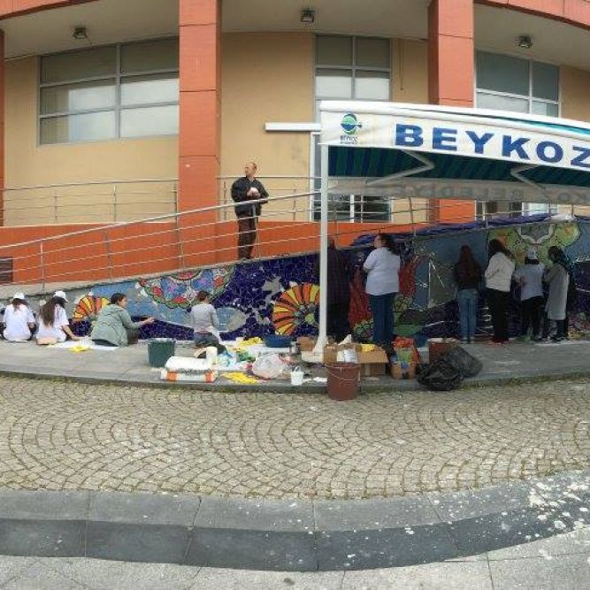 Working on the "Peace Mosaic" in Beykoz, Turkey