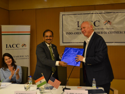 David Waskow Director of the International Climate Action Signature Initiative at the World Resources Institute meeting with officials in India as part of his U.S. Speaker Program on the impact of climate change.