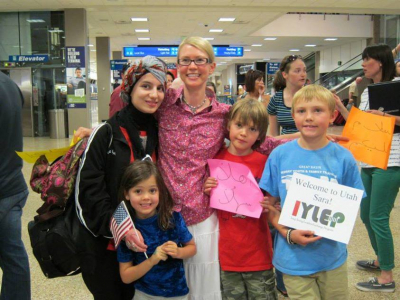 Sara Abdullah and her host family.