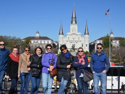 On a guided tour of New Orleans.