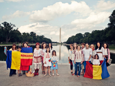 On the National Mall celebrating the Universal Day of the Romanian Blouse in 2014. Photo by Mary Sandoval.