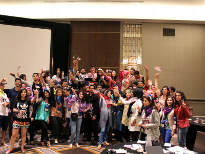 Iraqi Youth Leaders Exchange Program (IYLEP) participants pose for a group picture.