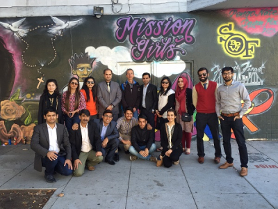 ELP Fellows enjoying the Precita Eyes Mural Arts Tour in San Francisco.