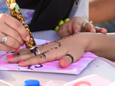 A Henna booth at the Baghdad City of Peace Festival