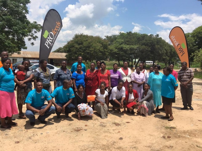 Sanning Foundation staff in a photograph with the first group of women beneficiaries of poultry project. – January 2016