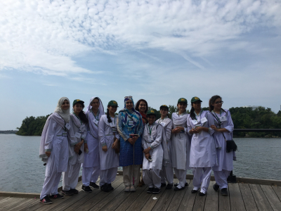 Pakistani students at the Potomac River (in their Army Public School uniforms!)