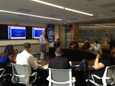 Journalists from the Middle East and North Africa meet with Richard Griffiths, CNN Vice President and News Director.