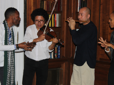 'Promoting Social Change through the Arts' IVLP participants improvising following a speed convening at Meridian