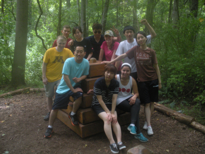 The participants in the 2013 program takign part in a team-building activity in Virginia. Tommy is pictured here in a light blue shirt.