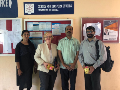 Elizabeth Ferris with staff of Centre for Disaster Studies, University of Kerala, and K.S. Bijukumar, US consutate, Chennai.