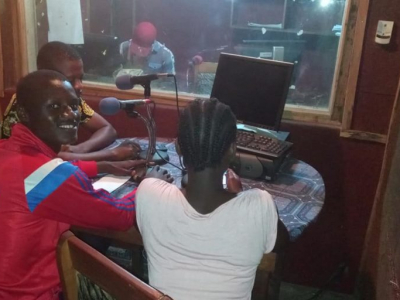 Our Alumnus Clarence Sarty from the team Liberia who shared their experience in a local radio station in Ganta city Nimba County Liberia.