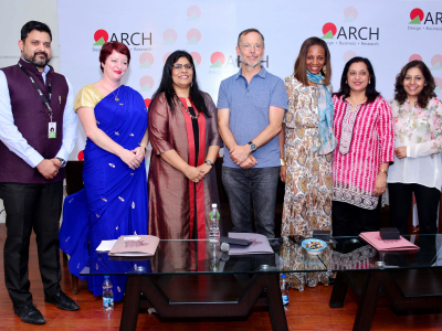 Cristal Williams Chancellor pictured with Arch Academy of Design with founder and director Archana Surana, her colleagues, Conrad Turner, counselor for cultural affairs, and Mandeep Kaur, cultural affairs specialist, U.S. Embassy, New Delhi.
