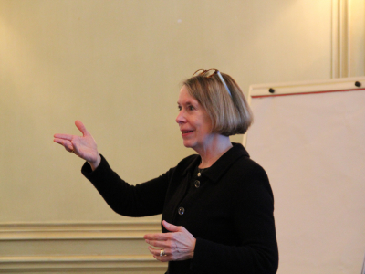 Betsy Whitaker speaking at Meridian's Corporate Diplomacy Training program.