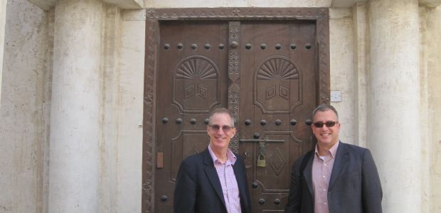 Dr. Curtis Sandberg, Senior Vice President for the Arts, and Terry Harvey, Director of Exhibitions, in Sharjah