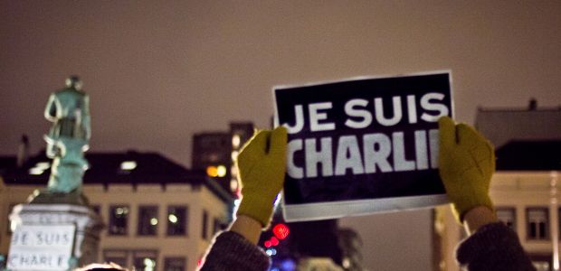 French citizens march on Paris in support of Charlie Hebdo. French President Hollandeand head of states from around the world later marched during the Solidarity March in Paris on January 11, 2015.