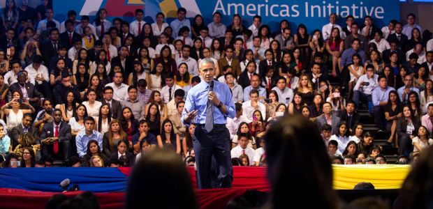 President Obama speaking to YLAI Fellows