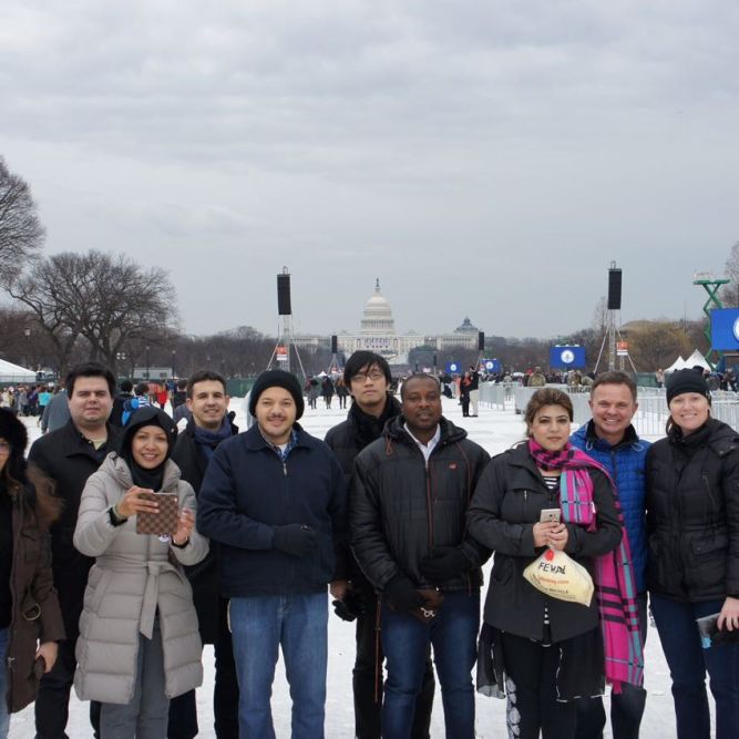 IVLP Participants take an Inauguration Day Group Photo