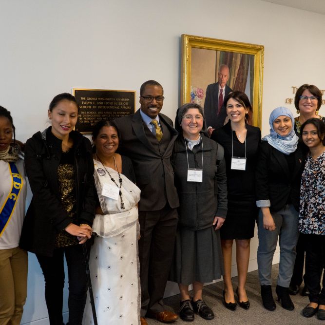 IWOC Awardees meet Ambassador Brigety at GWU Panel