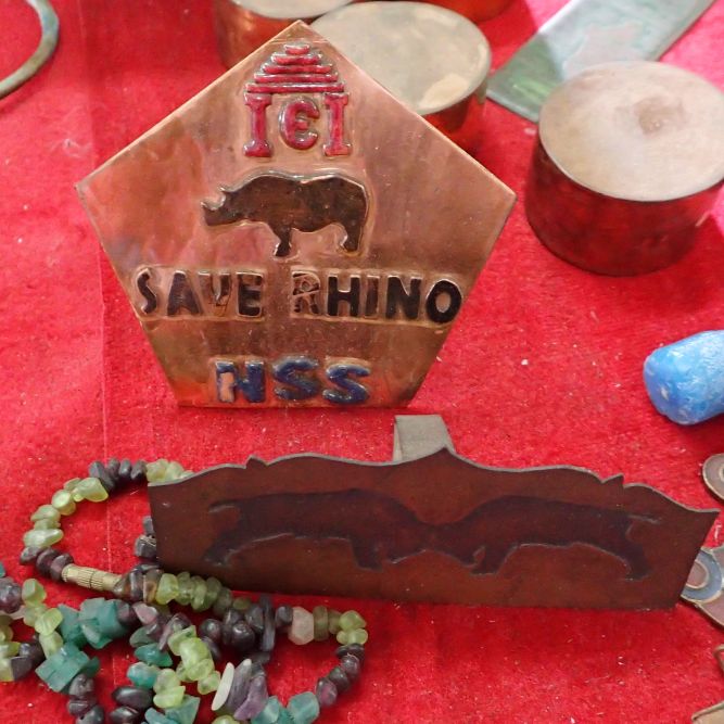 Thninking os saving wild life - Objects made by local artisans in Kaziranga National Park.