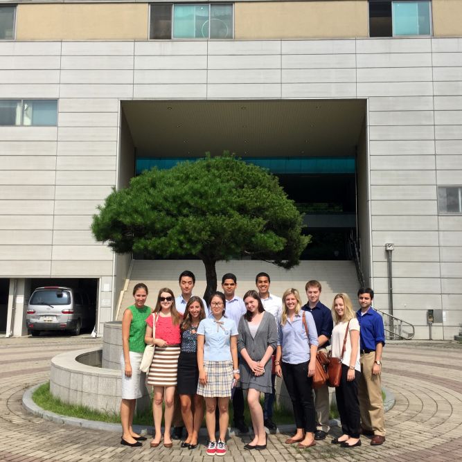 The U.S. Delegation visiting a high-school in Korea.
