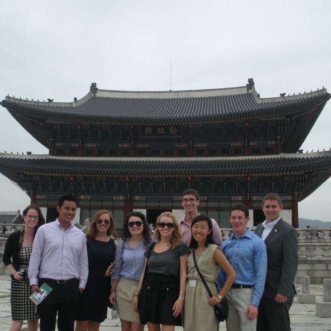 The American participants pictured in front of the Changdeokgung Palace in Seoul.