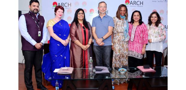 Cristal Williams Chancellor pictured with Arch Academy of Design with founder and director Archana Surana, her colleagues, Conrad Turner, counselor for cultural affairs, and Mandeep Kaur, cultural affairs specialist, U.S. Embassy, New Delhi.