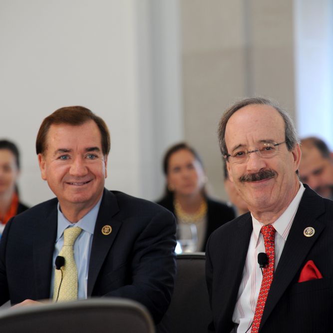Congressmen Ed Royce (R-CA) and Eliot Engel (D-NY) join the 2015 Meridian Global Leadership Summit to speak on a bipartisan panel about U.S. leadership in foreign policy.