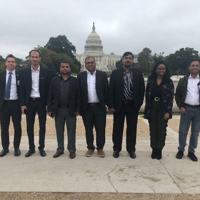 Members of the Reporting Tour at the U.S. Capitol Building