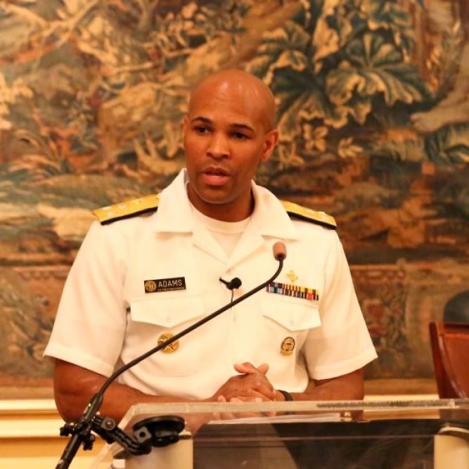 U.S. Surgeon General Jerome Adams speaks about the American healthcare system at Meridian.