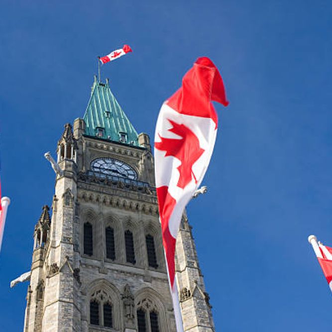 Parliament of Canada, Peace Tower, Canadian Flags, Ottawa