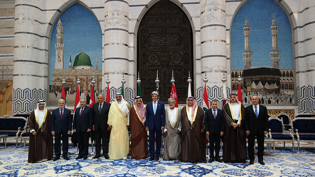 Secretary John Kerry poses with Arab leaders.