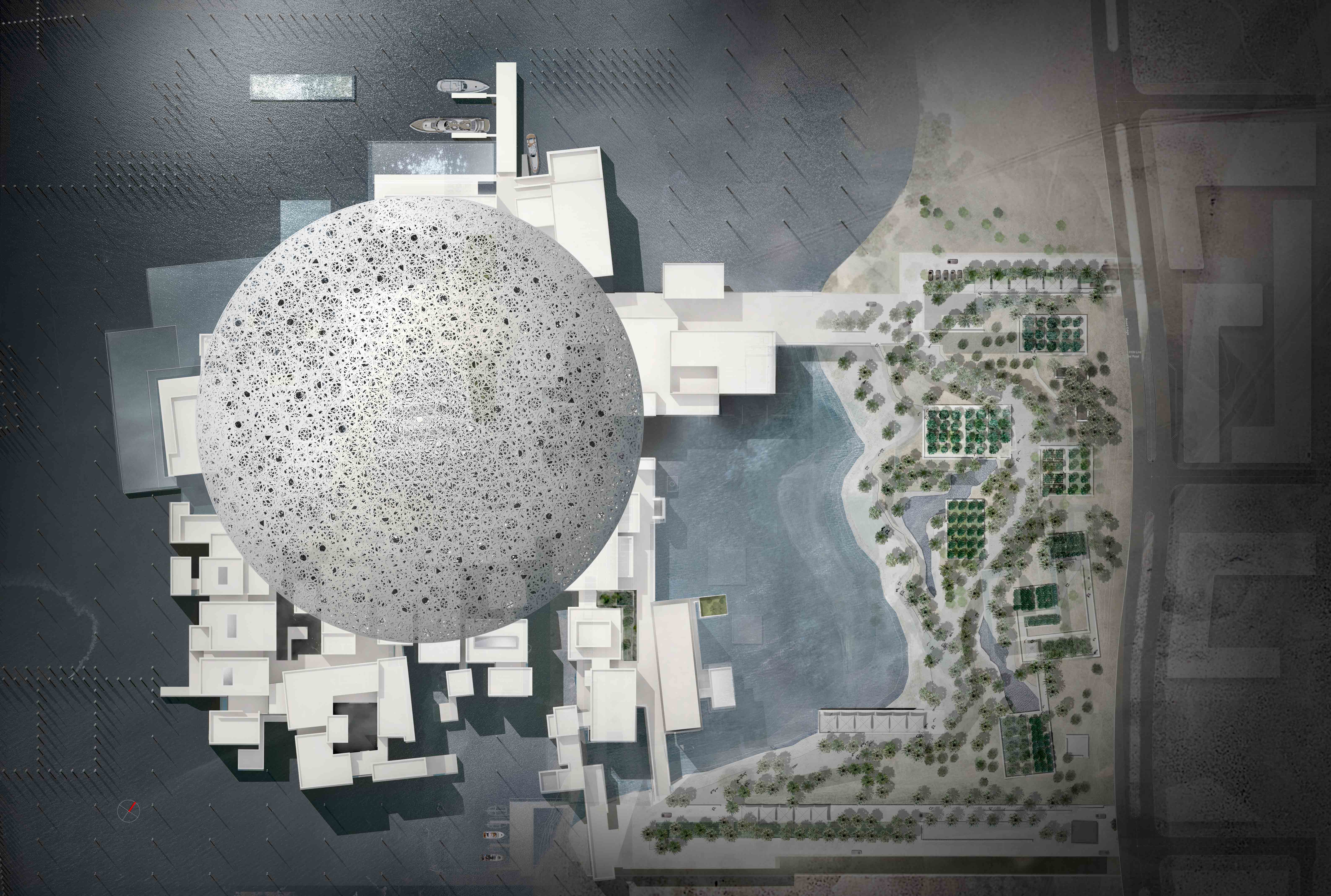 Rendering of an aerial view of the Louvre Abu Dhabi/Courtesy of the Luxury Elitist.