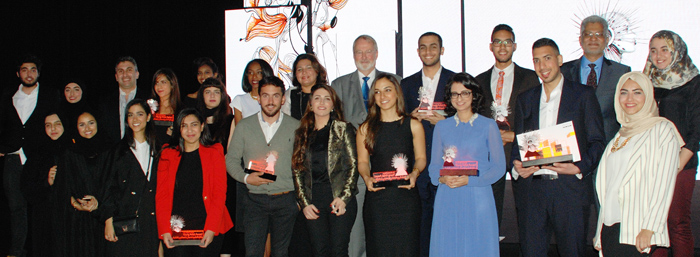 AUS students triumph at the Sheikha Manal Young Artist Award ceremony/Courtesy of AUS.