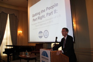 Ambassador Wohlers begins his presentation of Getting the People Part Right.