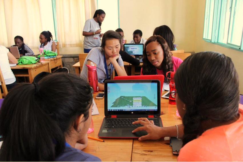 WiSci 2015 participants during a class on coding with Microsoft Africa instructors. Photo courtesy of the Secretary of State's Office of Global Partnerships.