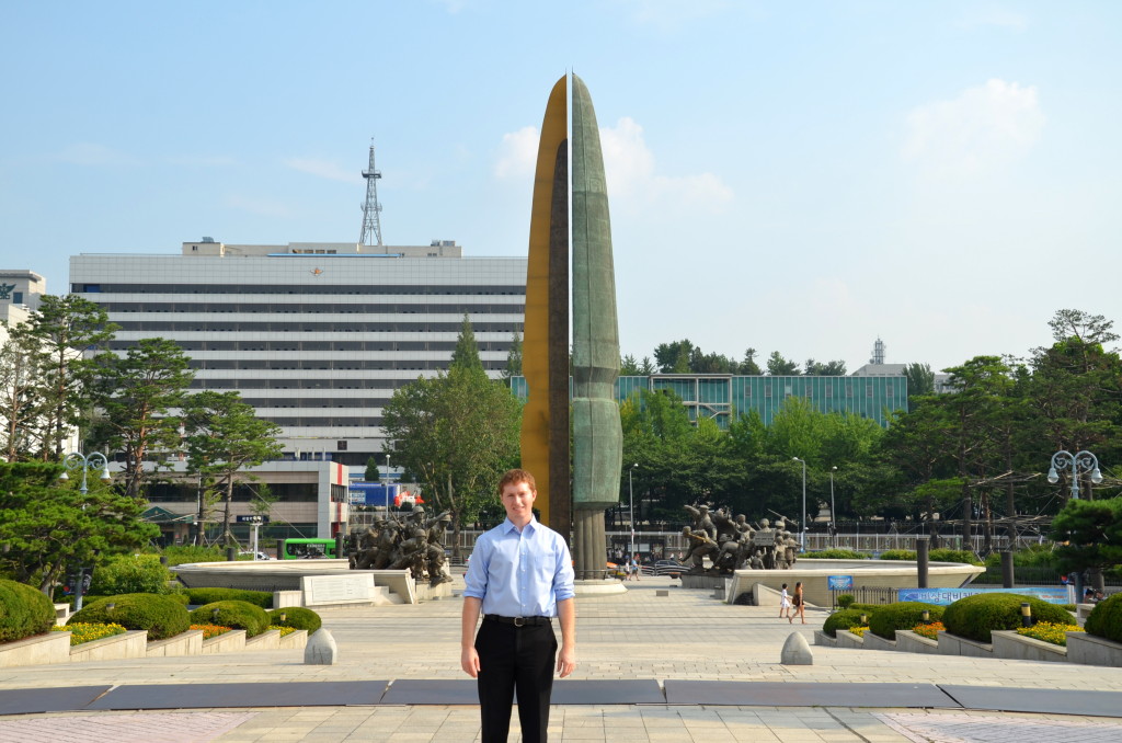 Jesse Clark at the Korean War Memorial.