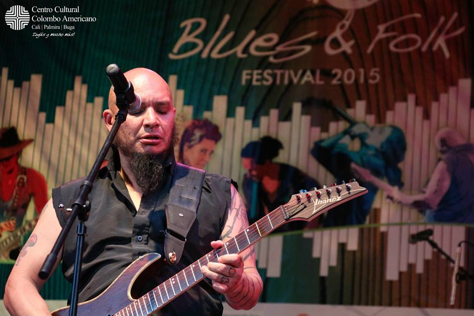 Blues musician Jorge Luis Vanegas Lopez performed at the Cali Blues & Folk Festival on September 10, 2015.