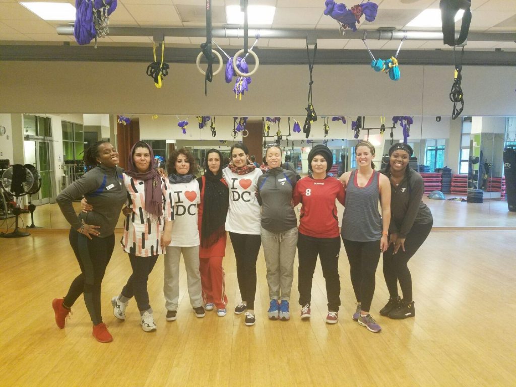 IVLP Participants take part in fitness class at YMCA