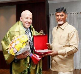 Richard Rossow meeting with Andhra Pradesh Chief Minister Chandrababu Naidu in Hyderabad